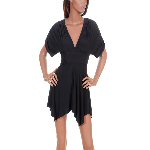 red stretch knit salsa dress