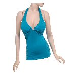 V neck rayon georgette blue