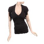 V neck rayon georgette blue