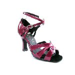 red patent dance shoe