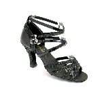 Black Leather Open Toe