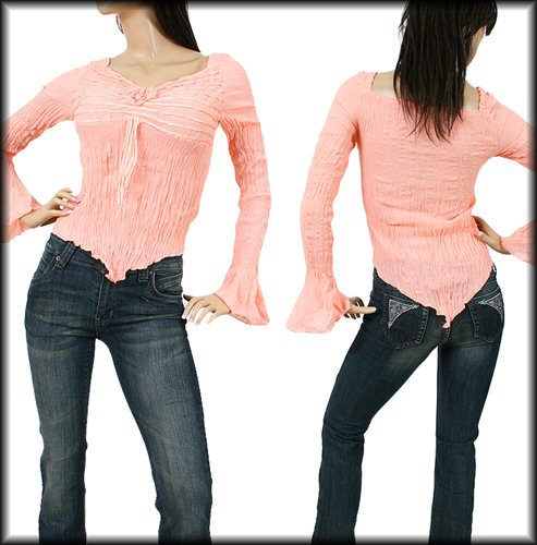 long sleeve v neck top