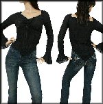 V neck rayon georgette blue